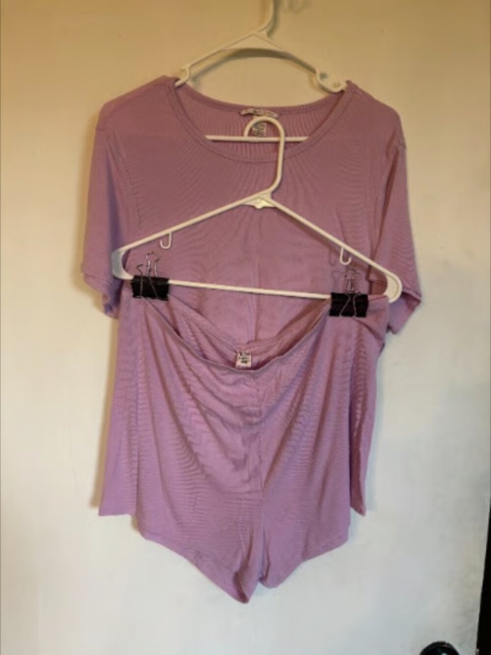 Victoria Secret Women's Ribbed Pajama Set - T-shirt and Shorts